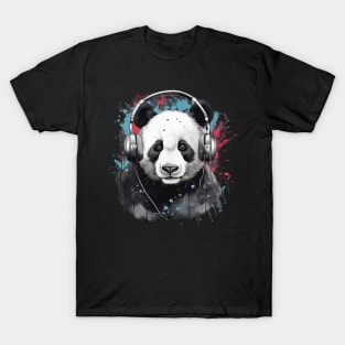 Panda bear in headphones T-Shirt